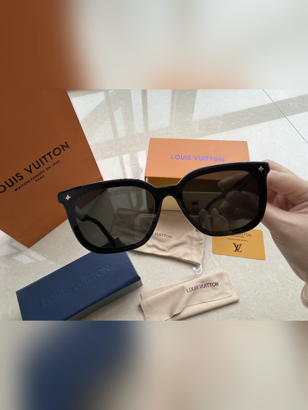 Louis Vuitton Black Women's Square Sunglasses